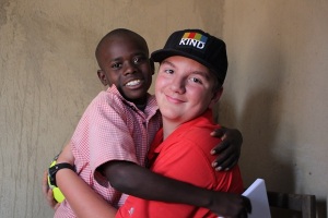 Brotherly love!  Darren and his sponsored brother Dieudone.