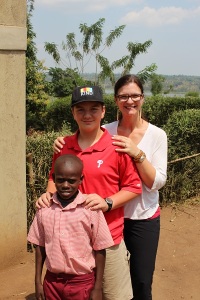 Suzy and Darren with their sponsored son/brother Dieudone.